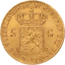 5 Gulden. Willem I. 1827 B. Zeer Fraai.