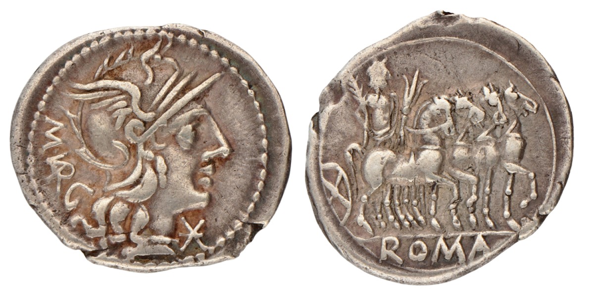 Roman Republic. M. Vargunteius. Denarius. N.D. (130 BC).