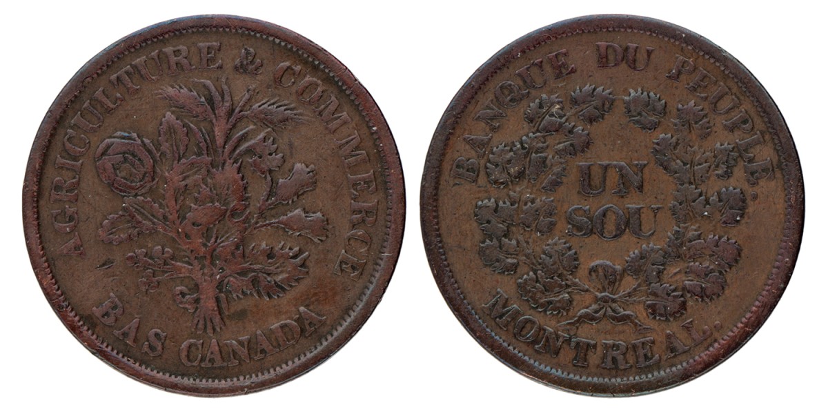 Canada (Lower). Montreal. Banque du Peuple. Sou. N.D. (1835 - 1837).