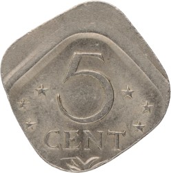 5 Cent - Decentrisch geslagen. Nederlandse Antillen. 1971. Zeer Fraai / Prachtig.