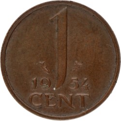 1 Cent - Incuus. Juliana. 1954. Zeer Fraai.