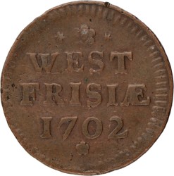 Duit - Hybride. West-Friesland. 1702.