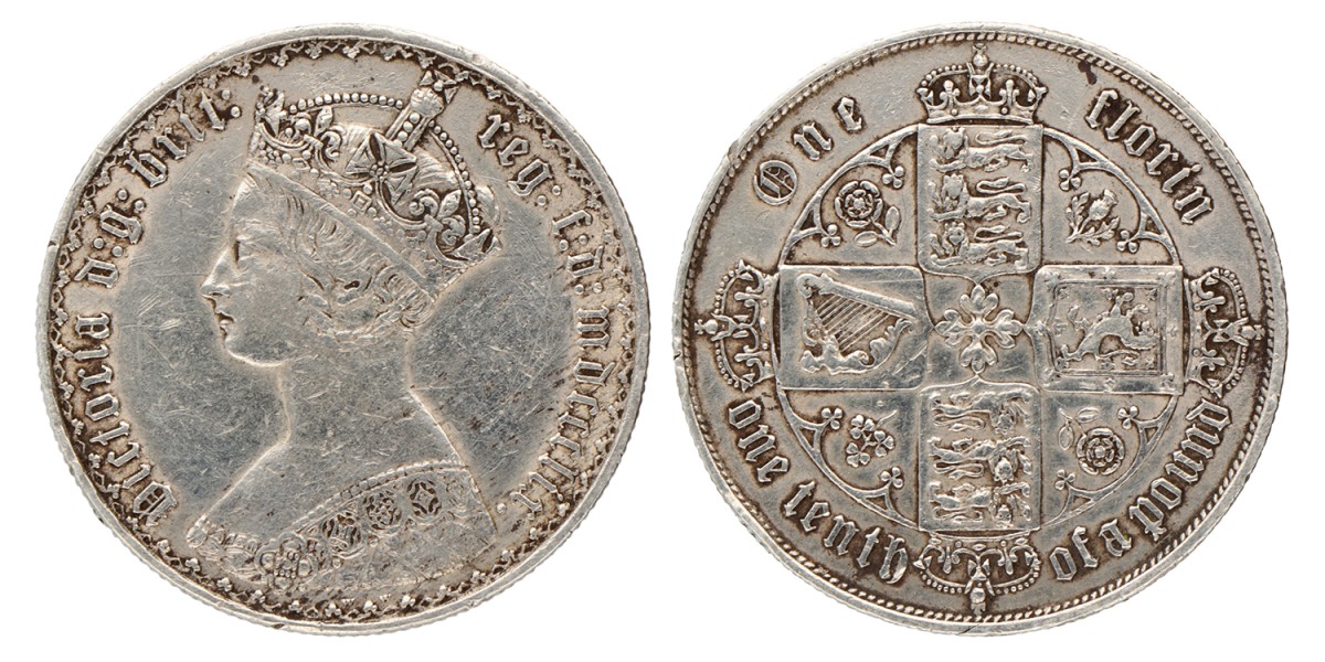 No reserve - Great Britain. Victoria. Florin. MDCCCLIX (1859).