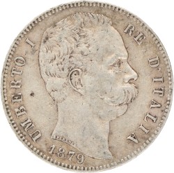 Italy. Kingdom. Umberto I. 5 Lire. 1879 R.