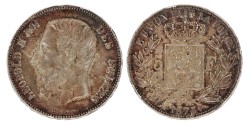 Belgium. Leopold II. 5 Francs. 1873.