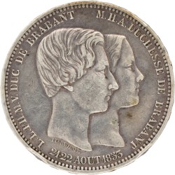 Belgium. Leopold II. 5 Francs - Medallic of the mariage of the duke and duchess of Brabant. 1853.