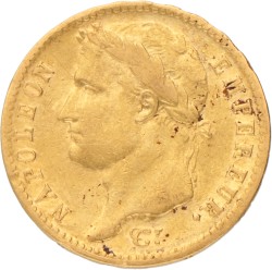 France. Empire. Napoleon. 20 Francs. 1809 A.