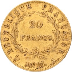 France. Empire. Napoleon. 20 Francs. An 13 A.