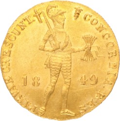 Gouden Dukaat. Willem III. 1849. Zeer Fraai / Prachtig.