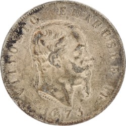 Italy. Kingdom. Vittoria Emanuele II. 5 Lire. 1873.