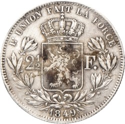 Belgium. Leopold I. 2½ Francs. 1849.