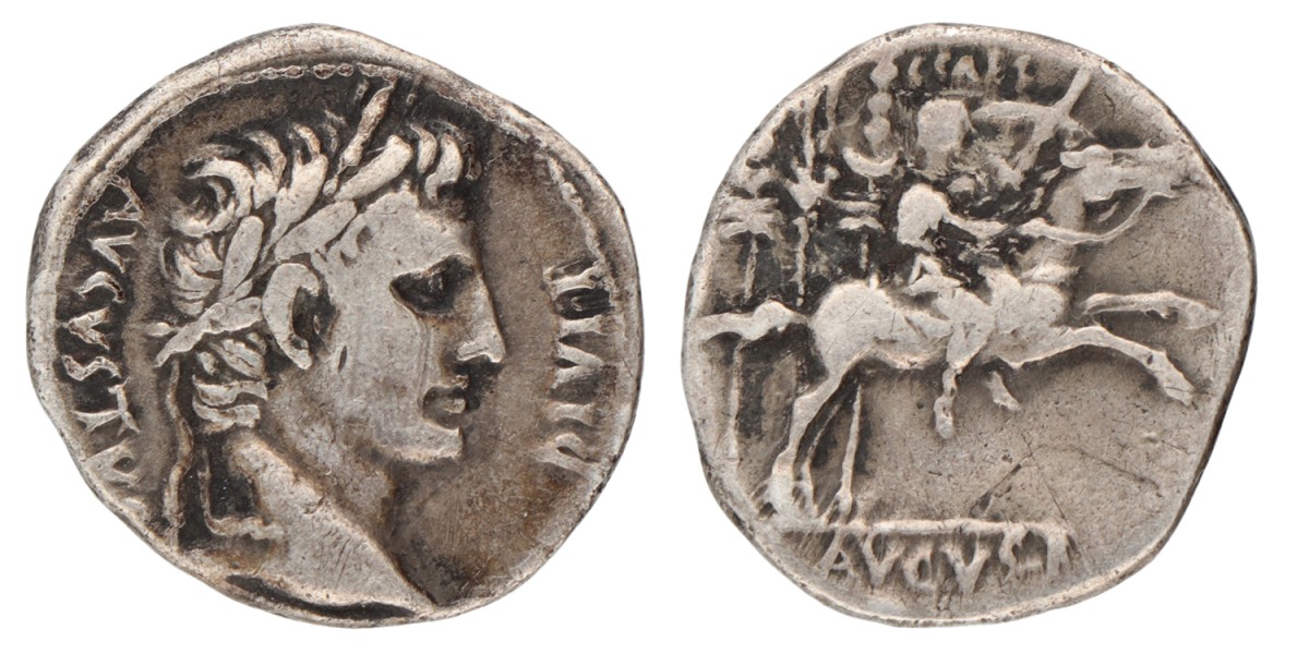 Roman Empire. Augustus. Denarius. N.D. (27 BC - 14 AD).