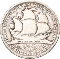 United States. Philadelphia. ½ Dollar - Long Island tercentenary. 1936.