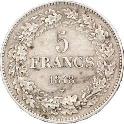 Belgium. Leopold I. 5 Francs. 1848.