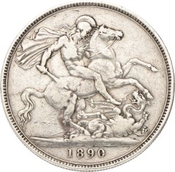 Great Britain. victoria. 1 Crown. 1890.