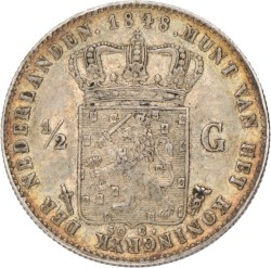 ½ gulden. Willem II. 1848/4_. Zeer Fraai +.