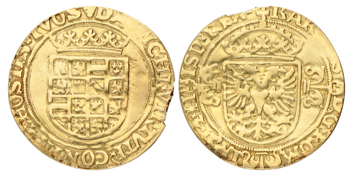 Halve gouden reaal. Vlaanderen. Karel V. Z.j. (1521 - 1566). Fraai +.