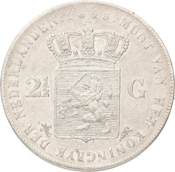 2½ Gulden. Willem II. 1843. Zeer Fraai -.