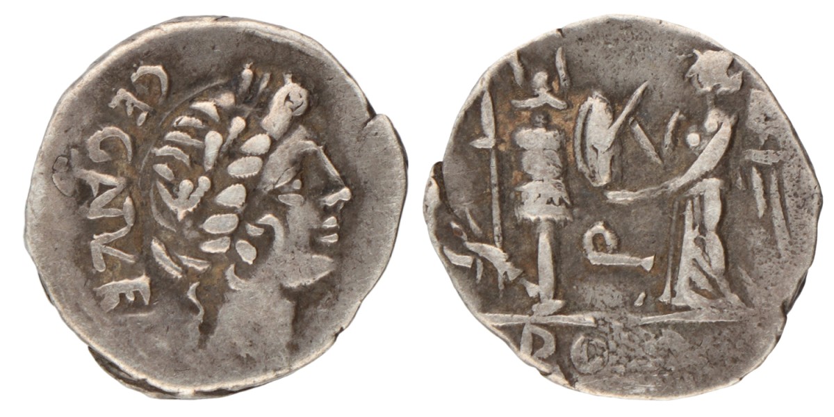 Roman Republic. C. Egnatuleius C.f.. Quinarius. N.D. (97 BC).