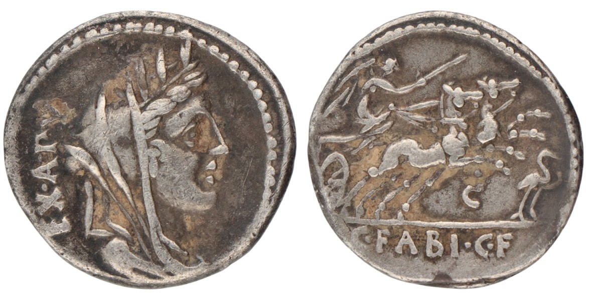Roman Republic. C. Fabius Hadrianus. Denarius. N.D. (102 BC).