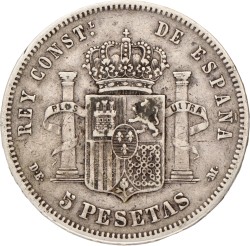 Spain. Alfonso XII. 5 Pesetas. 1878 (18 78).