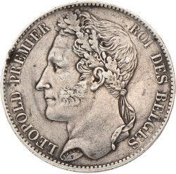 Belgium. Leopold I. 5 Francs. 1849.