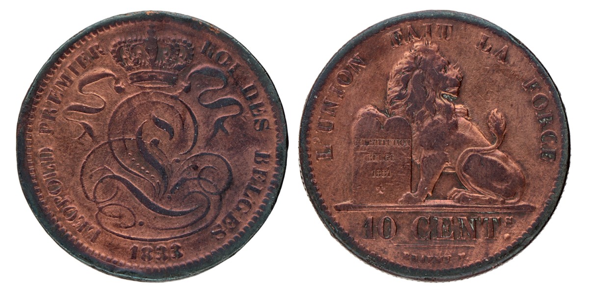 Belgium. Leopold I. 10 Centimes. 1833.