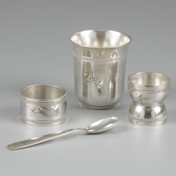 Christofle 4-delige set, model Gallia, verzilverd.