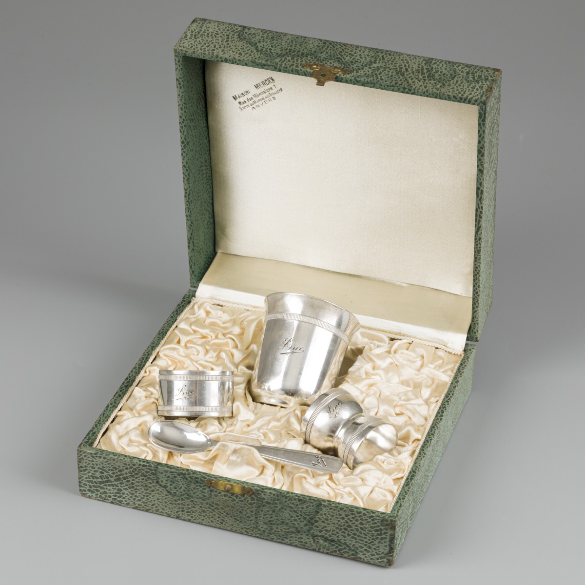 Christofle 4-delige set, model Gallia, verzilverd.