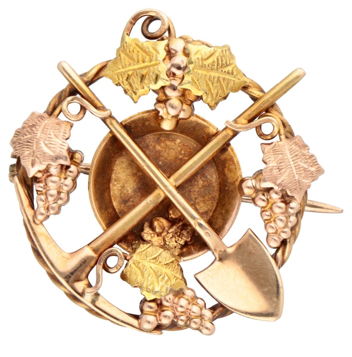 14K Bicolour gouden 'goudzoekers' broche.