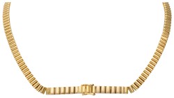 Aras 14K geelgouden choker bezet met ca. 3.44 ct. natuurlijke robijnen ca. 0.80 ct. en diamant.