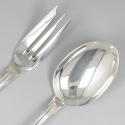 Christofle 2-delig saladecouvert, model Chinon, verzilverd.