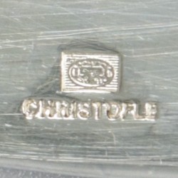 Christofle 12-delige set vismessen, model Chinon, verzilverd.