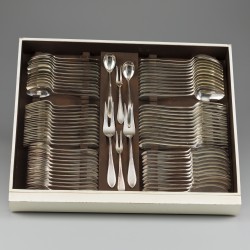 Bestekcassette (192-delig), Hollands puntfilet, zilver.