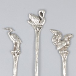 12-delige set koffielepels zilver.