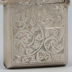 2-delig lot Vesta cases / zwavelstokdoosjes zilver.