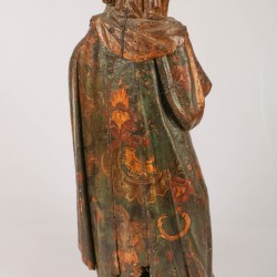 Een polychroom beschilderde madonna met kind, Frankrijk 16e eeuw.
