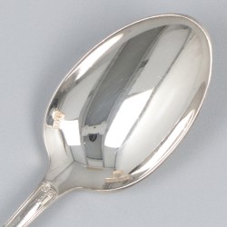 Christofle 12-delige set koffielepels, model Malmaison, verzilverd.