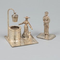 4-delig lot miniaturen, zilver.