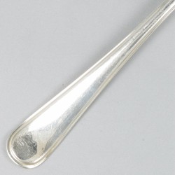 6-delige set lepels Hollands rondfilet, zilver.