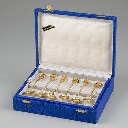 12-delige set koffielepels / theelepels zilver.