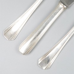 Christofle 18-delige set dinerbestek, model Boreal, verzilverd.