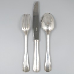 Christofle 18-delige set dinerbestek, model Boreal, verzilverd.