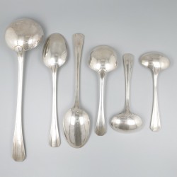 Christofle 6-delige set serveerbestek, model Boreal, verzilverd.