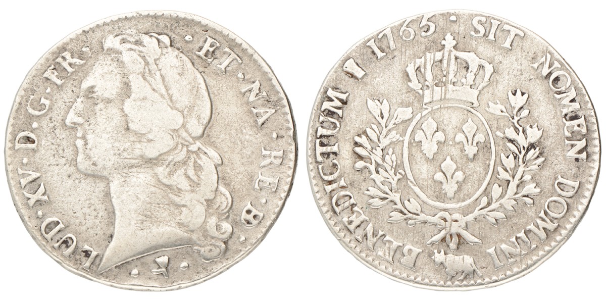 France. Louis XV. Écu. 1765 cow.