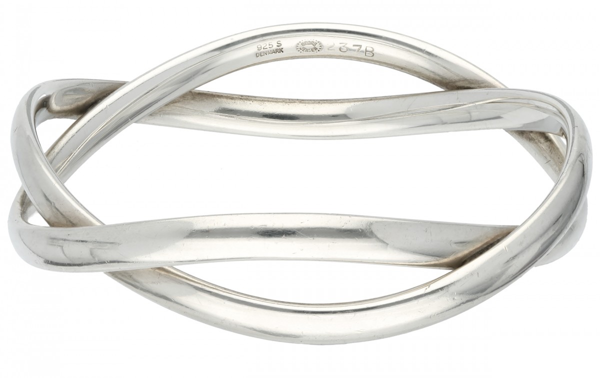 Zilveren Georg Jensen no.237B gevlochten bangle armband - 925/1000.