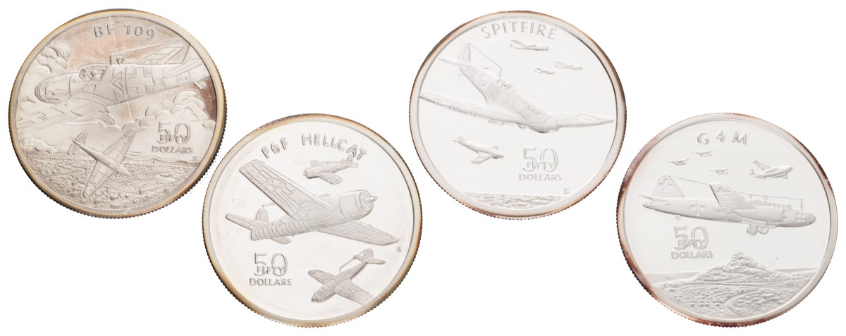 Marshall Islands. The Legends of the Royal Air Force. Lot (4) 50 Dollars. 1991.