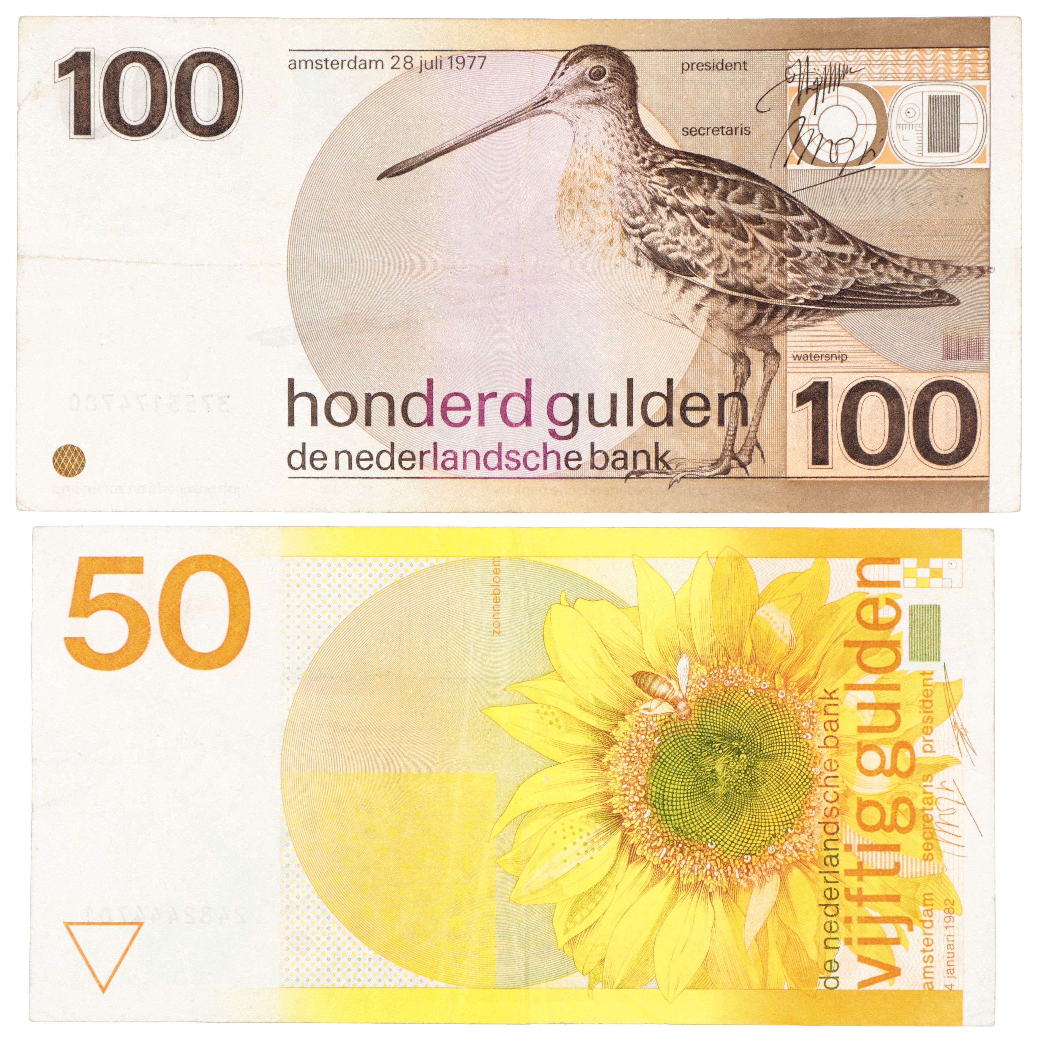 Lot 50 en 100 gulden. - Zeer Fraai +.