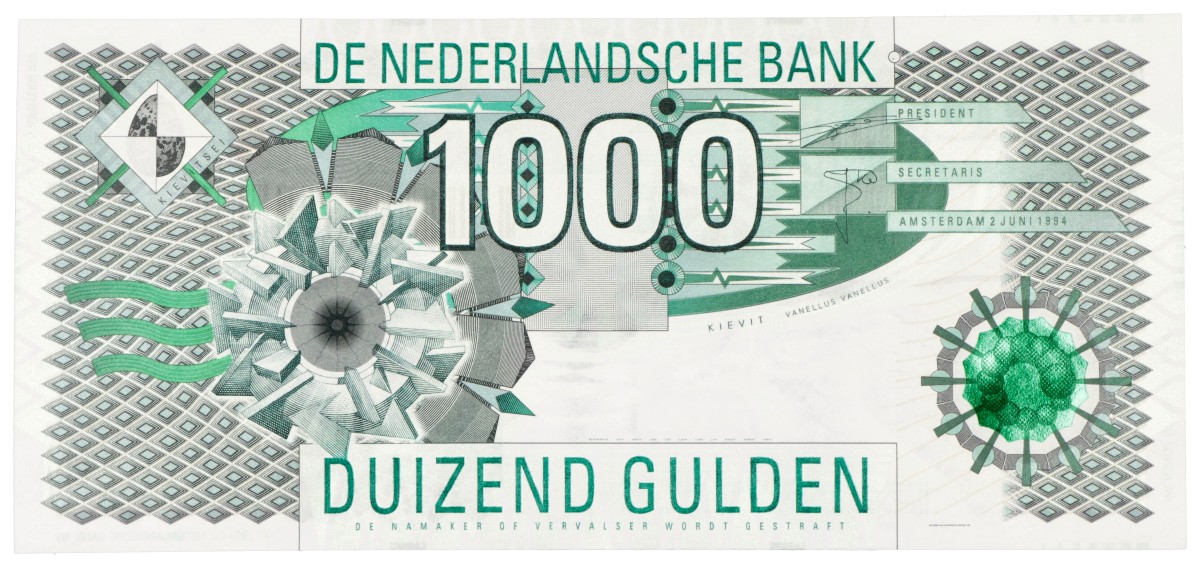 1000 gulden. - Prachtig +.