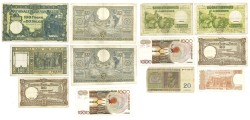 Lot 12 banknotes. - Very fine.